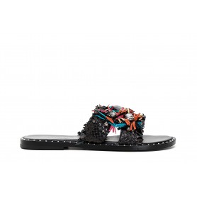 Cafe Noir CIABATTA IN PELLE INTRECCIATA CON ACC. STRASS - C1GB2310