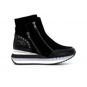 Cafe Noir TRONCHETTO CON CERNIERE IN PELLE SCAMOSCIATA - C1DN61