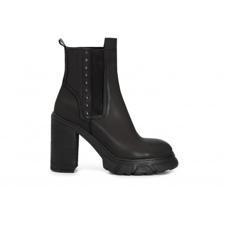 Cafe Noir TRONCHETTO IN PELLE CON ELASTICO E BORCHIE - C1HA1240