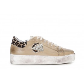 Cafe Noir SNEAKERS IN PELLE CON DETTAGLI MACULATIE GLITTER - C1XB1006
