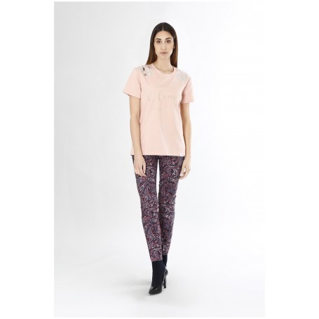 Cafe Noir T SHIRT CON SPALLE RICAMATE - C7JT0075