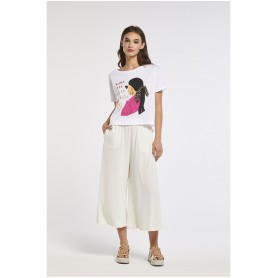 Cafe Noir TSHIRT STAMPA DONNA CON FOULARD - C7JT0090