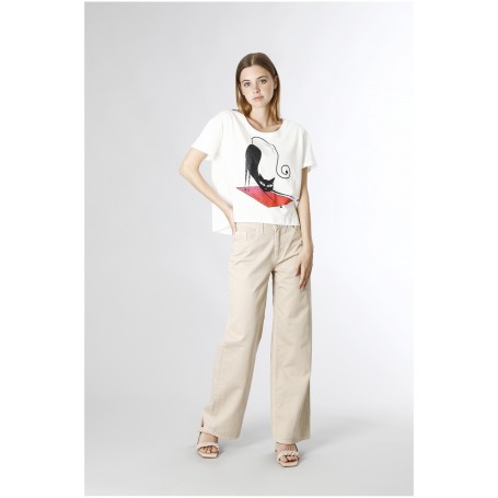 Cafe Noir TSHIRT STAMPA CAT NOIR PILATES - C7JT0114