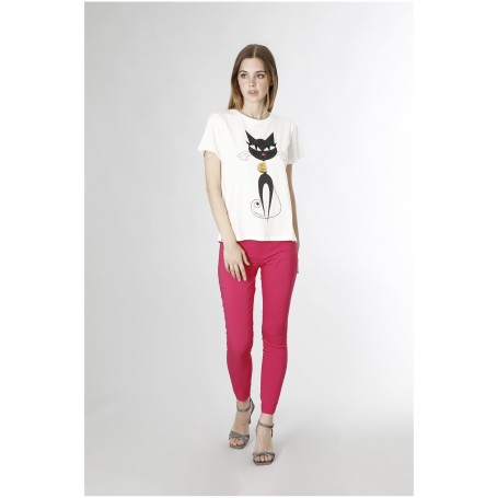 Cafe Noir TSHIRT STAMPA CAT NOIR - C7JT0115