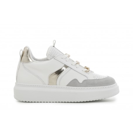 Cafe Noir SNEAKERS IN PELLE CON PASALACCIO CATENA - C1DE1520