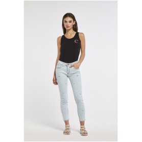 Cafe Noir PANTALONE SKINNY CON STRAS - C7JJ0101