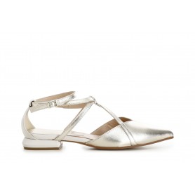 Cafe Noir BALLERINA IN PELLE E PELLE LAMINATA CONLACCIO E FIBBIA - C1ED4370