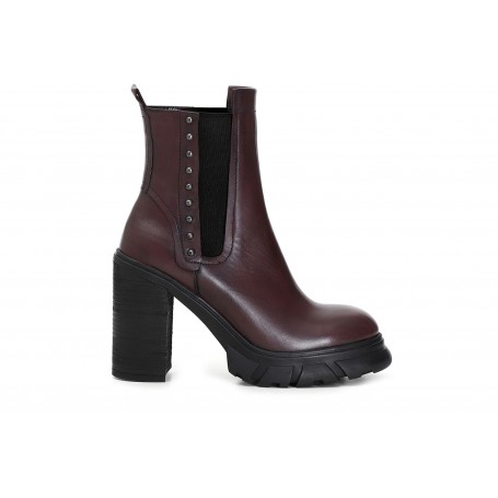 Cafe Noir TRONCHETTO IN PELLE CON ELASTICO E BORCHIE - C1HA1240