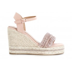 Cafe Noir SANDALO GILDA IN RAFIA E TESSUTO CON ZEPPA CORDA - C1HM9050