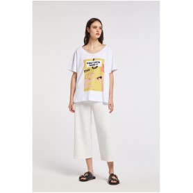 Cafe Noir TSHIRT STAMPA UNGHIE SMALTATE - C7JT0104