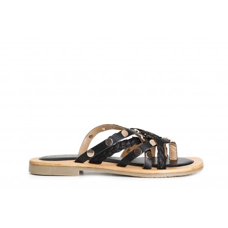 Cafe Noir CIABATTA INCROCIO IN PELLE E RAFFIA - C1GH1007