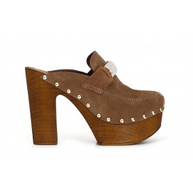 Cafe Noir SABOT IN PELLE SCAMOSCIATA CON ACCESSORIO MICROSTRASS - C1FS6030