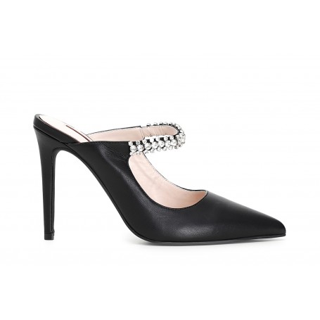 Cafe Noir SCARPE IN PELLE APERTO DIETRO CON GIOIELLO - C1XG1913