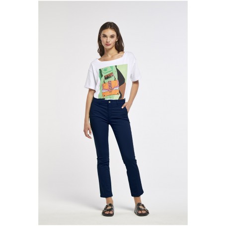 Cafe Noir PANTALONE CHINO  TINTO CAPO - C7JP0110