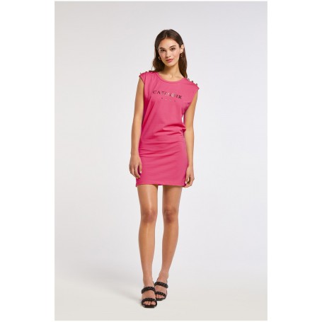 Cafe Noir MINIDRESS CON BOTTONI E STAMPA LOGO - C7JT0097