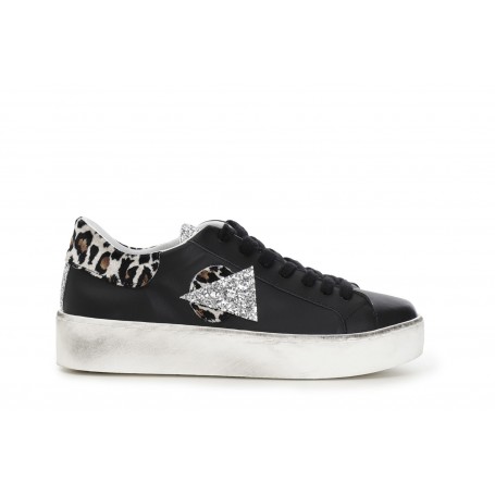 Cafe Noir SNEAKERS IN PELLE CON DETTAGLI MACULATIE GLITTER - C1XB1006