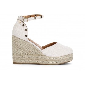 Cafe Noir SANDALI IN TESSUTO CON BORCHIE SU ZEPPACORDA - C1XA9911