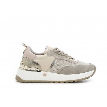 Cafe Noir SNEAKERS ALLACCIATA IN PELLE SCAMOSCIATAE TESSUTO MESH - C1DL9110