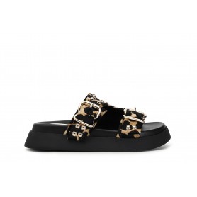 Cafe Noir CIABATTE 2 FIBBIE IN PELLE CON PELO - C1FF8210