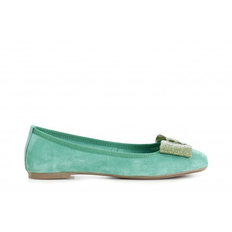 Cafe Noir BALLERINA  IN PELLE SCAMOSCIATA CON FIOCCO IN MICROSTRASS - C1EH5004