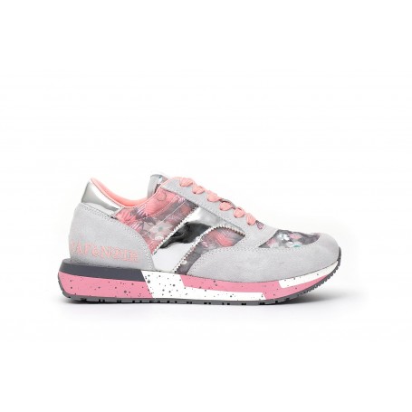 Cafe Noir SNEAKER IN PELLE SCAMOSCIATA E TESSUTO FLOREALE - GDL644