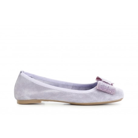 Cafe Noir BALLERINA  IN PELLE SCAMOSCIATA CON FIOCCO IN MICROSTRASS - C1EH5004