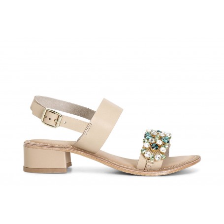 Cafe Noir SANDALO 2 FASCE IN PELLE CON STRASS - C1XB2010