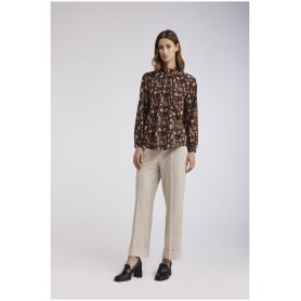 Cafe Noir BLUSA CON COLLO ARRICCIATO GEORGETTE STAMPATA - C7JC0107