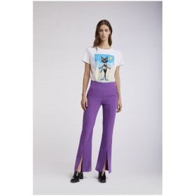 Cafe Noir PANTALONE A ZAMPA CON SPACCO DAVANTI TESSUTO BISTRETCH - C7JP0154