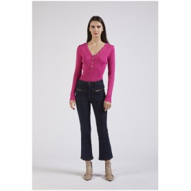 Cafe Noir DENIM  CROPPED FLARE CON TASCHE A TOPPA - C7JJ0117