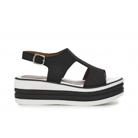 Cafe Noir SANDALO IN PELLE SU ZEPPA BICOLORE - C1HE1010