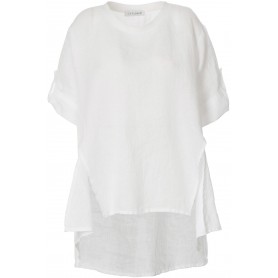 Cafe Noir BLUSA IN LINO CON MANICHE ARROTOLATE - C7JC0051