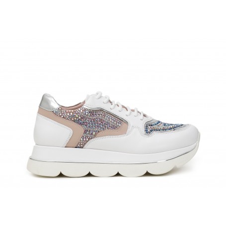 Cafe Noir SNEAKERS ALLACCIATA MULTISTRASS IN PELLE - C1DB1320