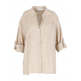 Cafe Noir CAMICIA IN LINO CON TASCHE A TOPPA - C7JC0046