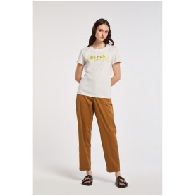 Cafe Noir TSHIRT BE NOIR STAMPA CON STRAS - C7JT0099