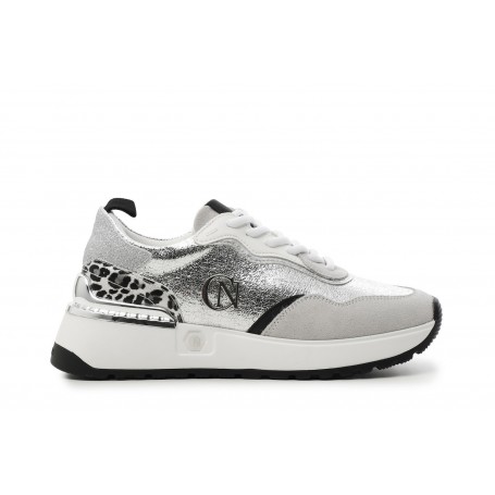 Cafe Noir SNEAKERS ALLACCIATA IN PELLE SCAMOSCIATAE METAL CRACK - C1DL9130