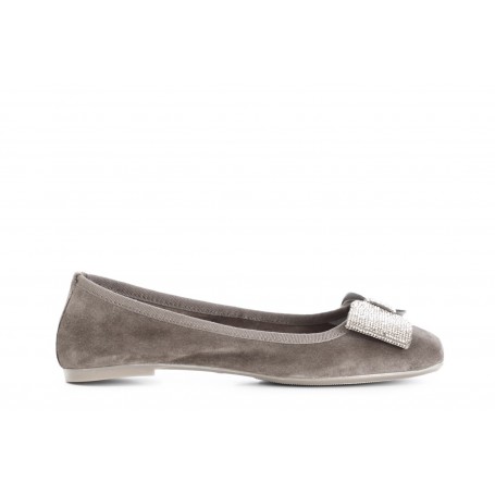 Cafe Noir BALLERINA  IN PELLE SCAMOSCIATA CON FIOCCO IN MICROSTRASS - C1EH5004