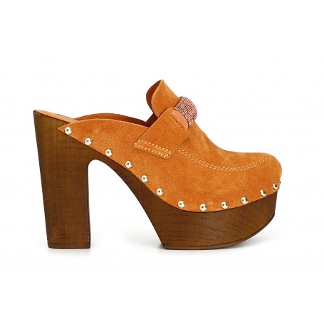 Cafe Noir SABOT IN PELLE SCAMOSCIATA CON ACCESSORIO MICROSTRASS - C1FS6030