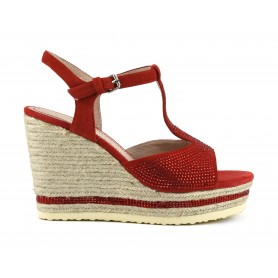 Cafe Noir SANDALO MODELLO "T" SU ZEPPA CORDA CON CAMOSCIO E STRASS - MHG936