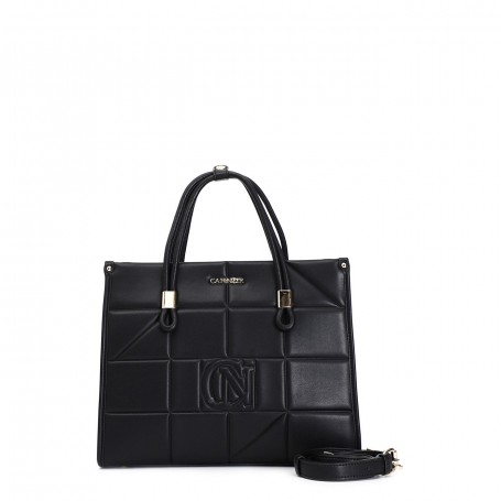 Cafe Noir TOTE BAG CON PANNELLO DI QUADRATI IN RILIEVO - C3WA0601