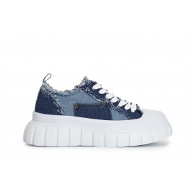 Cafe Noir SNEAKERS ALLACCIATE IN DENIM CON FRANGEAI BORDI - C1DG9001