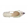 Cafe Noir BALLERINA APERTA DIETRO IN STAMPA LAMINATA EFFETTO VIPERINA FIBBIA STRASS - C1ED9006