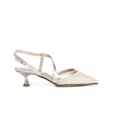 Cafe Noir SCARPA APERTA DIETRO MODELLO ASIMMETRICO RETINA CON STRASS DAVANTI - C1EF9003