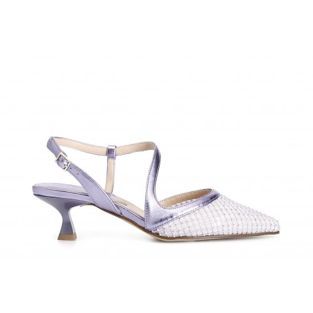Cafe Noir SCARPA APERTA DIETRO MODELLO ASIMMETRICO RETINA CON STRASS DAVANTI - C1EF9003