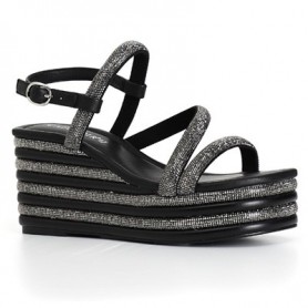 Cafe Noir SANDALO STRASS CON ZEPPA RIGHE STRASS - C1HB9029