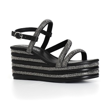 Cafe Noir SANDALO STRASS CON ZEPPA RIGHE STRASS - C1HB9029
