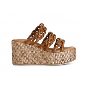 Cafe Noir CIABATTA 3 FASCE SU ZEPPA FASCIA RAFIA - C1HN9008