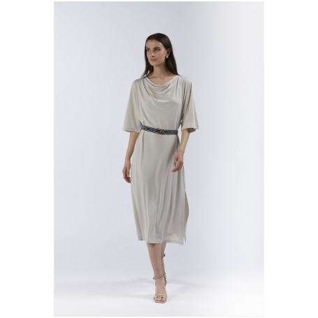 Cafe Noir ABITO LUNGO CON SCOLLO DRAPPEGGIATO E CINTURA - C7JA0158