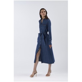 Cafe Noir ABITO TIPO CHEMISIER IN CHAMBRAY - C7JA0164