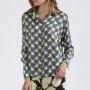 Cafe Noir CAMICIA  IN SATIN DI VISCOSA STAMPATA - C7JC0125